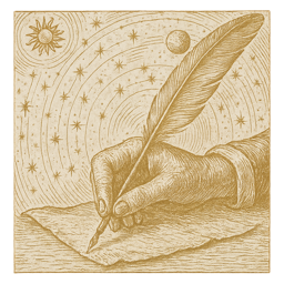 Quill pen on parchment