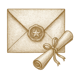 Sealed letter with star wax seal