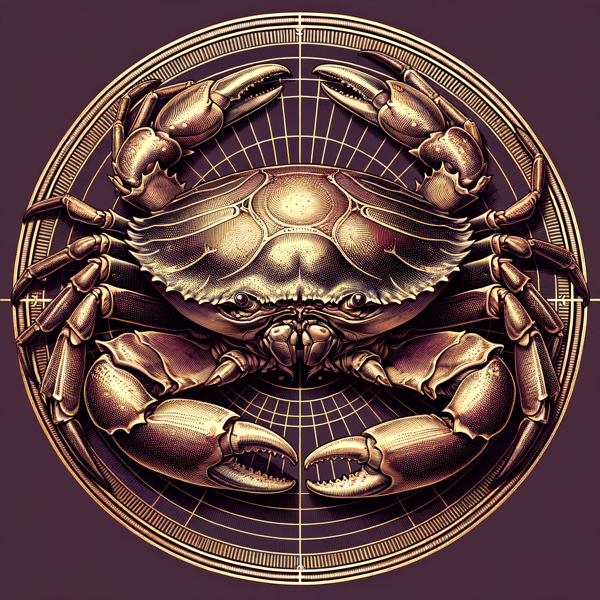 Cancer zodiac sign illustration - crab engraving