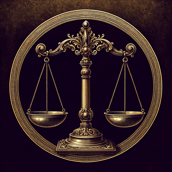 Libra zodiac sign illustration - scales engraving