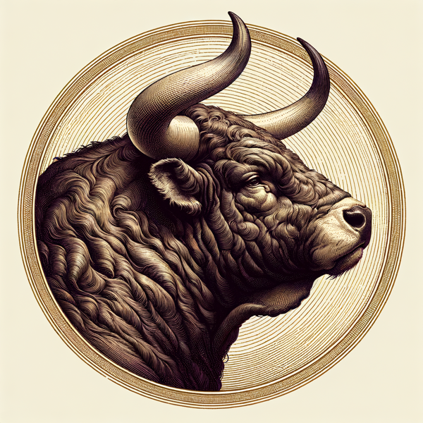 Taurus zodiac sign illustration - bull engraving